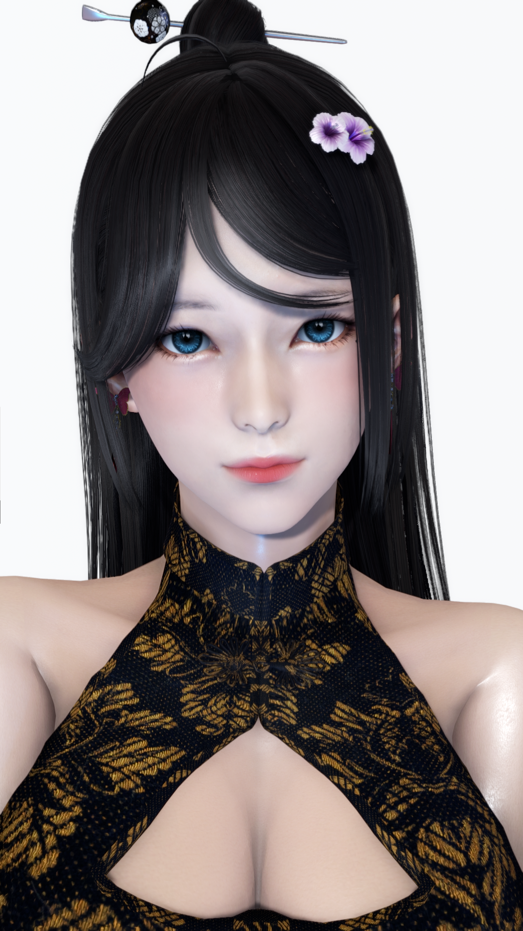 温婉旗袍黑长直【回油】
