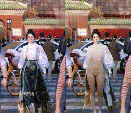 【AI脱衣】抖音网红：国风汉服美女网红小橙子!