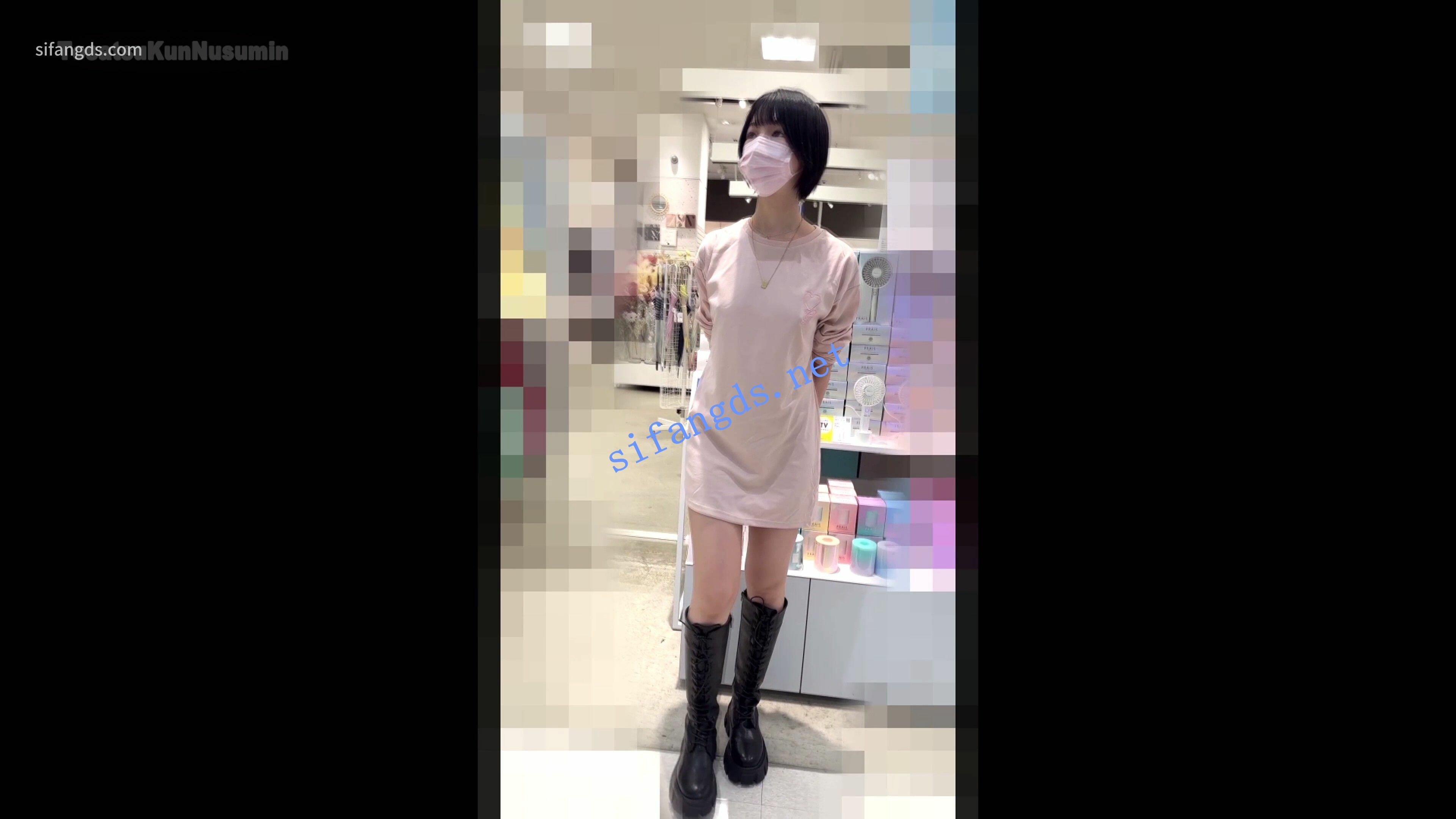 【日产精选】159没穿内衣的短发店员。蕾丝丁字露阴唇