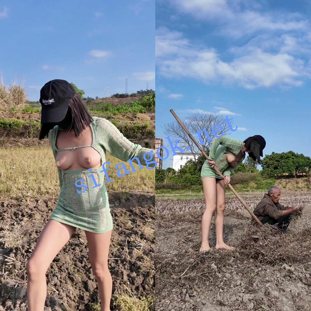 ❤️【cikaimoon】破洞绿色毛衣系 洗头 逛超市 田地干活
