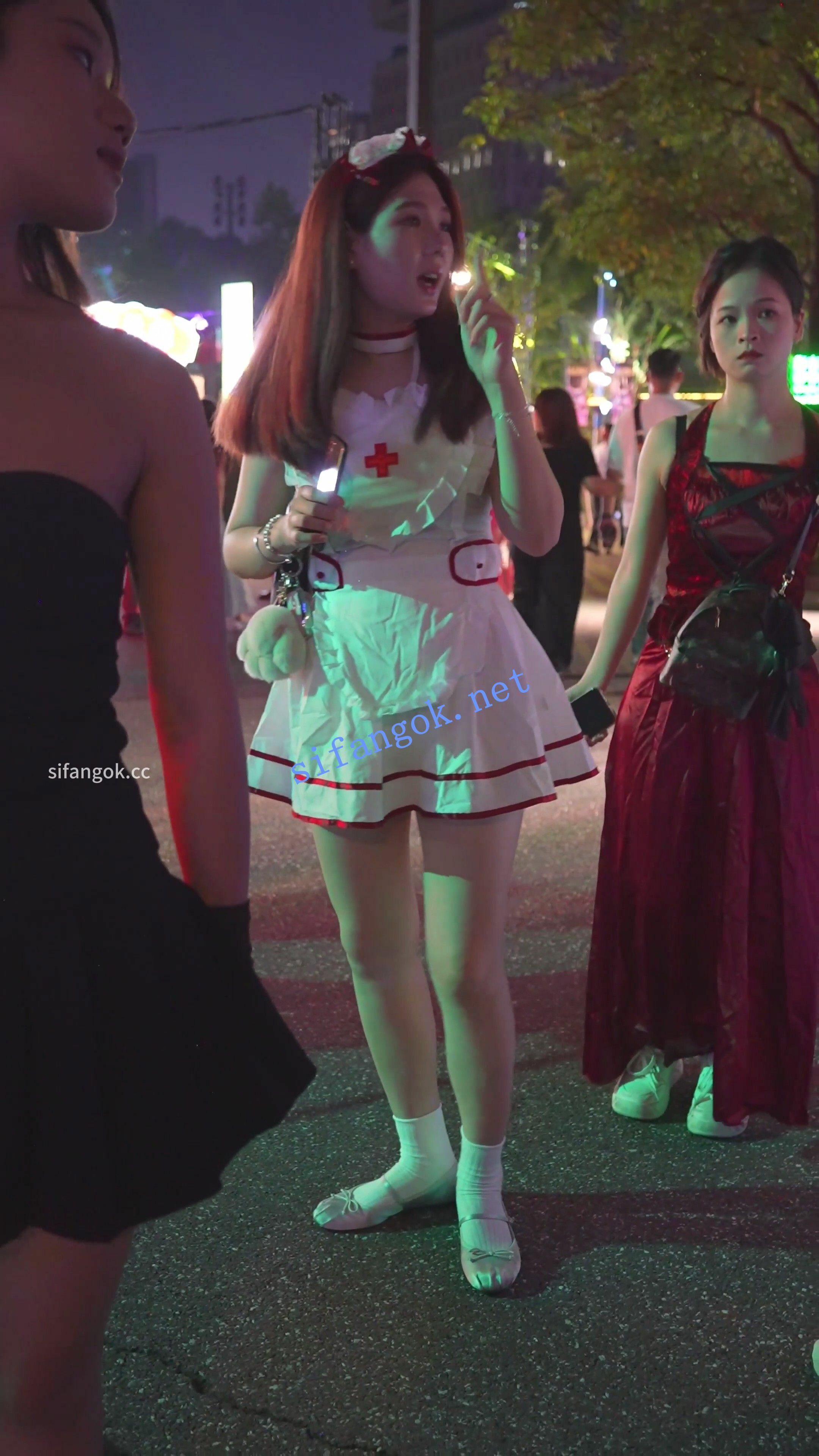 (BC-AA-636)护士裙小姐姐排队买单..趁机抄底无痕内夹出屁股缝